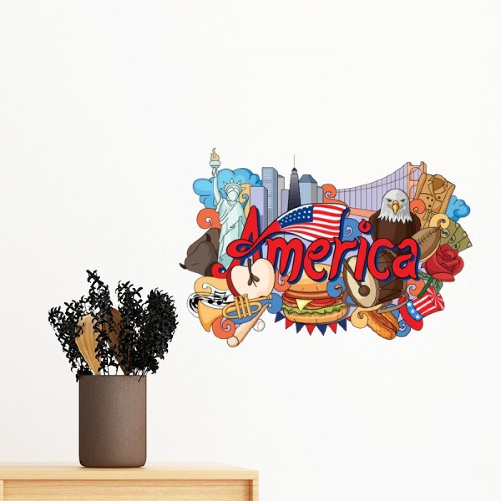 Art mural aigle burger amovible pour personnaliser un mur vide