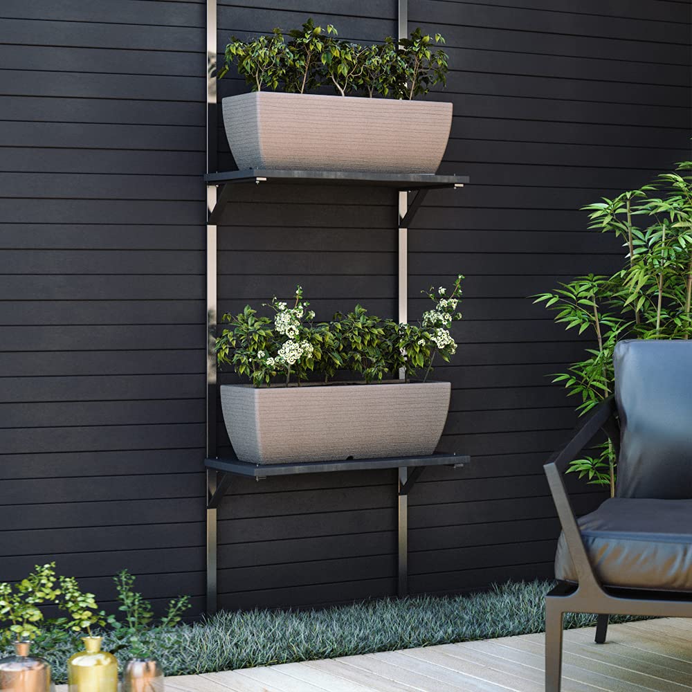 Bello Sereno Rectangular 24 D x 08H Inch Plastic Flower Pots for Home / Office Decor, Eco Friendly Pots for Indoor / Outdoor & Balcony Gardening, Planters with Optional Drainage Hole, Beige Stone Finish Planter - 1 Piece (B097YJM5KF) Amazon Price History, Amazon Price Tracker