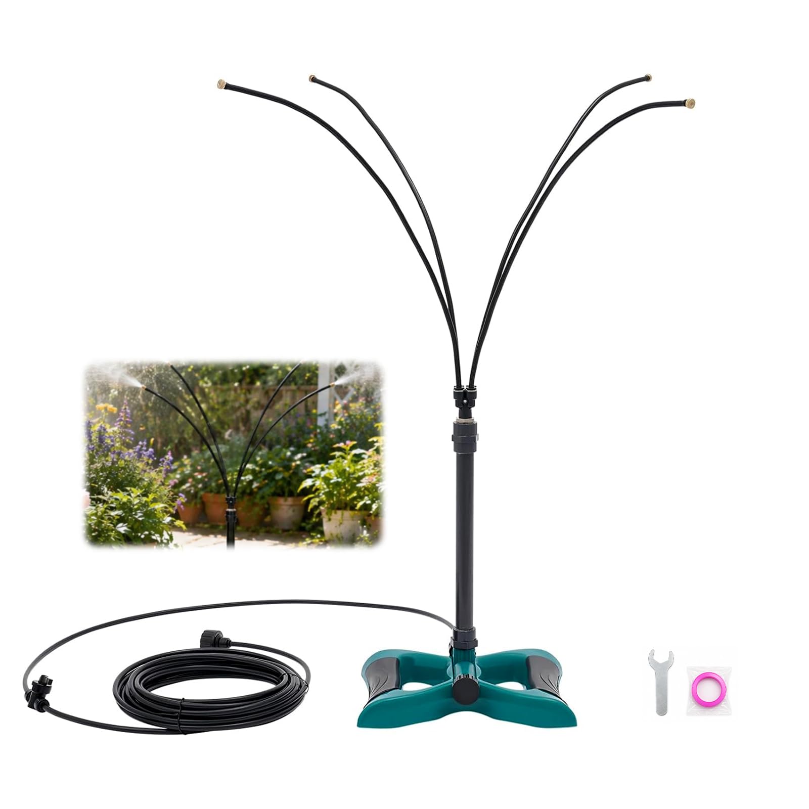 Système de brumisation autonome 10m – Terrasse & Jardin. Refroidissement efficace pour personnes, animaux et plantes. Idéal piscine et barbecue.