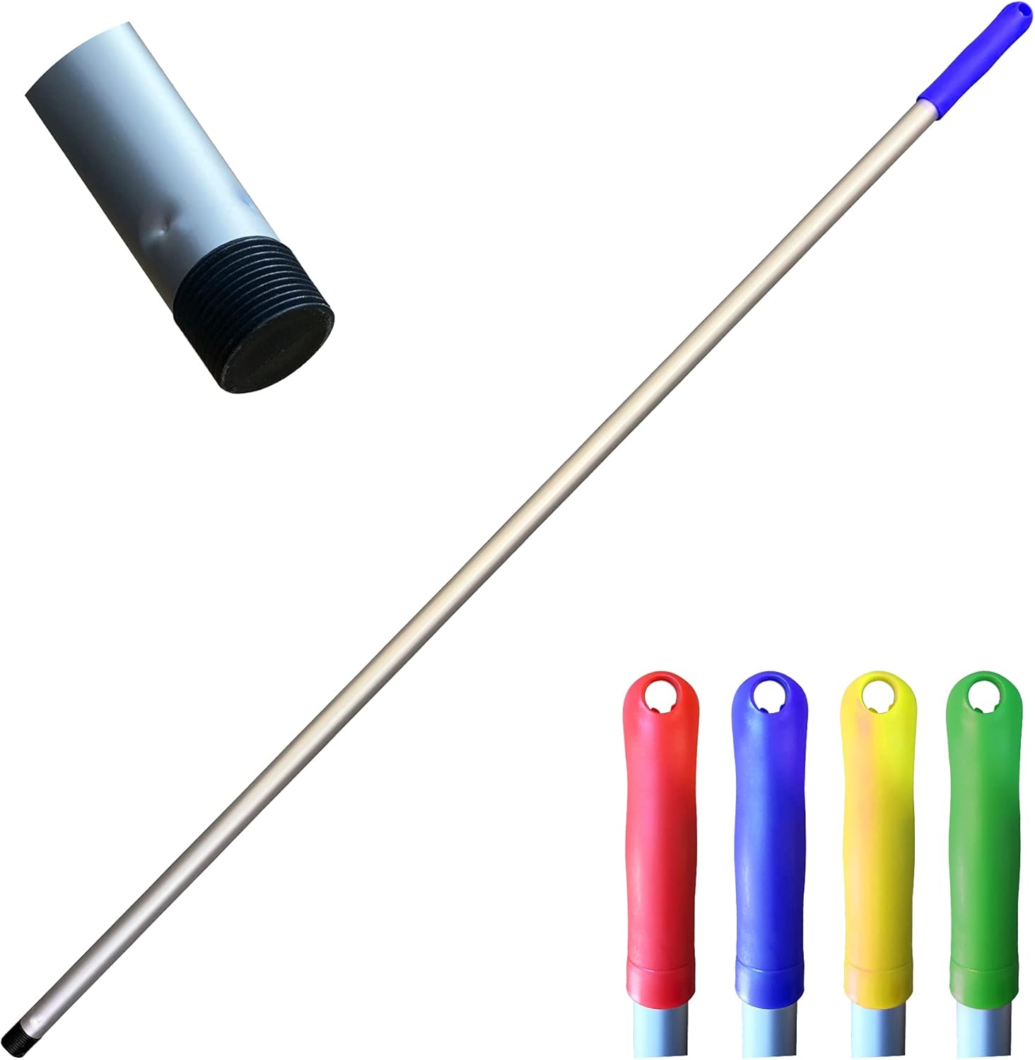 Colour Coded Mop and Broom Handle Replacement 120cm Long Aluminium