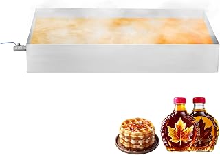Maple Syrup Evaporator Pan,24x36x6 24Gal/84.8L Inch Stainless Steel Maple Syrup Boiling Pan,with 2 Valves and Thermometer,Upgraded Seamless Welding Technology,for Home & Outdoor Use