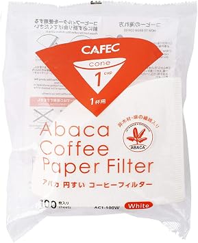 CAFEC - 100 Pack Universal Disposable Cone Style V60 01 1-2 Cup Coffee Filters for Pour Over Drip