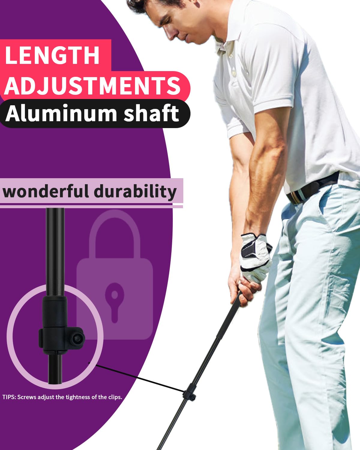KOFULL Mazze da golf da cortile con albero allungabile mazza da golf all'aperto con testa di mazza oversize per gioco di golf