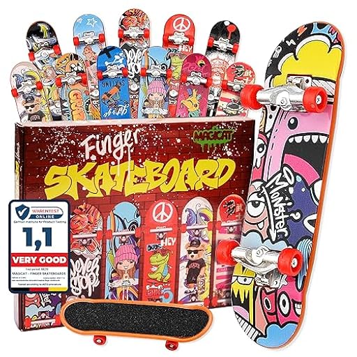 Magicat 12 Finger Skateboard Set I Patineta de Juguete para Fiestas I Juegos de Dedos I Regalos de Monopatines para Adolescentes I Mini Skates para cumpleaños con Nota de 1.1 por Warentest Online | Ya disponible en tu tienda friki favorita! En mundofriki.es!
