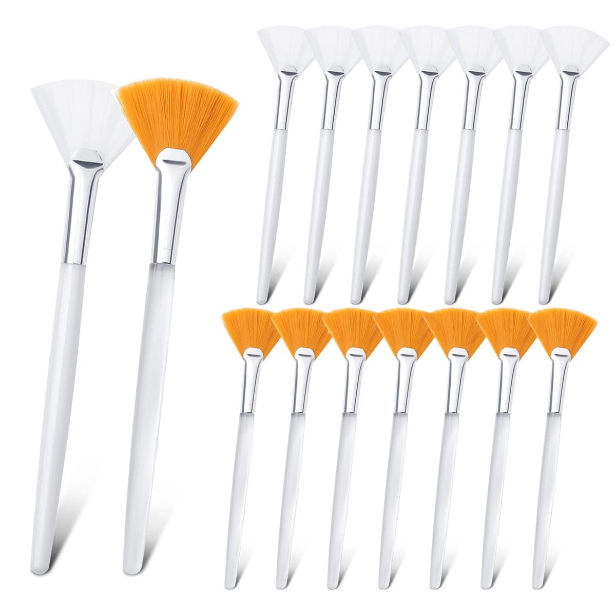 ALMEKAQUZ16 Pcs Makeup Brush Fan Brushes, Soft Facial Mask Applicator Brushes for Peel Glycolic Acid Mask