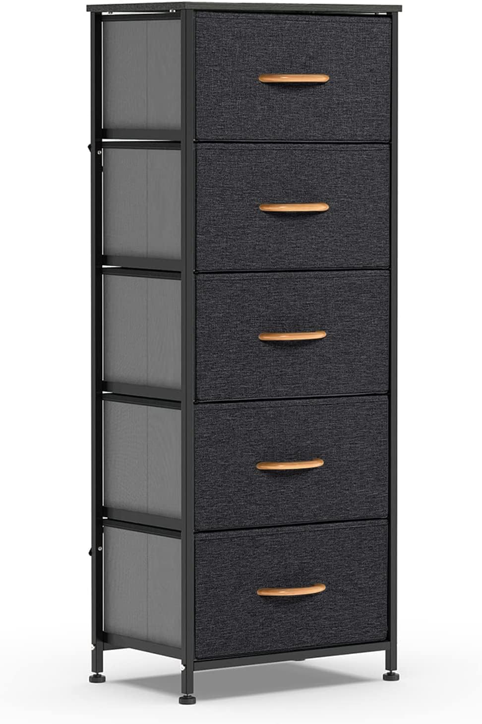 DICTAC Modern 6 Drawer Dresser, Tall Dresser for Bedroom