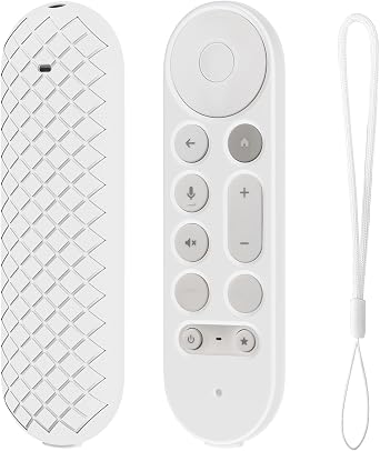 Silicone Remote Protective Case for Google TV Streamer 4K TV 2024 for GY3LE Remote Controller Soft Skin Cover Sleeve Anti-Slip Anti-Drop Protector with Lanyard White