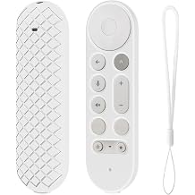 Silicone Remote Protective Case for Google TV Streamer 4K TV 2024 for GY3LE Remote Controller Soft Skin Cover Sleeve Anti-Slip Anti-Drop Protector with Lanyard White