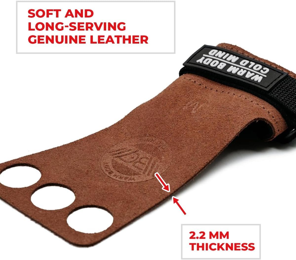WARM BODY COLD MIND Hand Grips per Calisthenics, Weightlifting - Lifting Straps, Cinghie Sollevamento Pesi, Crossfit, Weightlifting Gym, Fitness, Bodybuilding, Powerlifting Deadlift, Uomo Donna