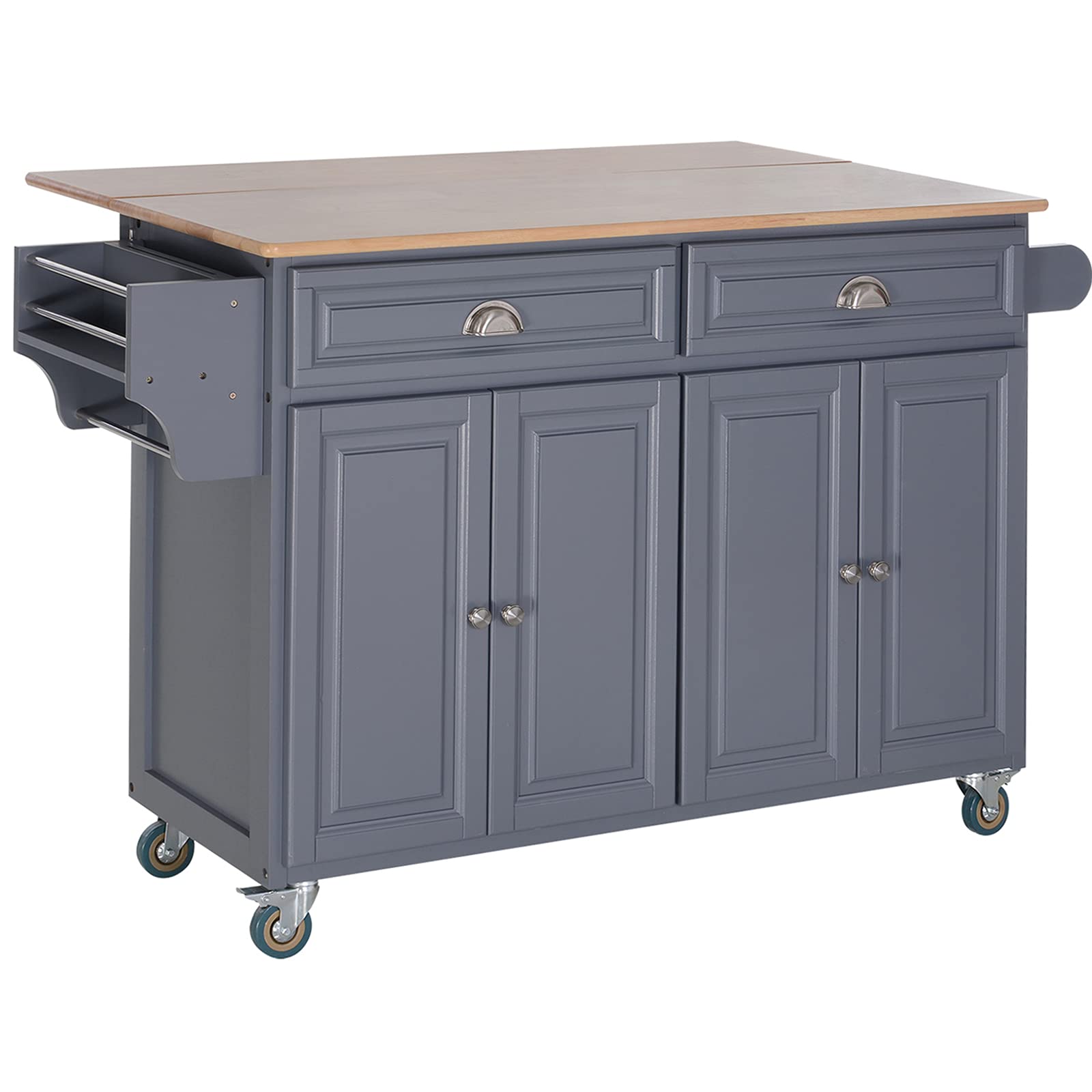 Buy Rolling Kitchen Island on Wheels Ultility Cart with Drop