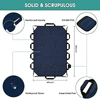 Vista 3 de Almohadilla de cama de posicionamiento de 60 x 40 pulgadas con asas, hojas de dibujo lavables para cama de hospital, ropa de paciente, sábanas