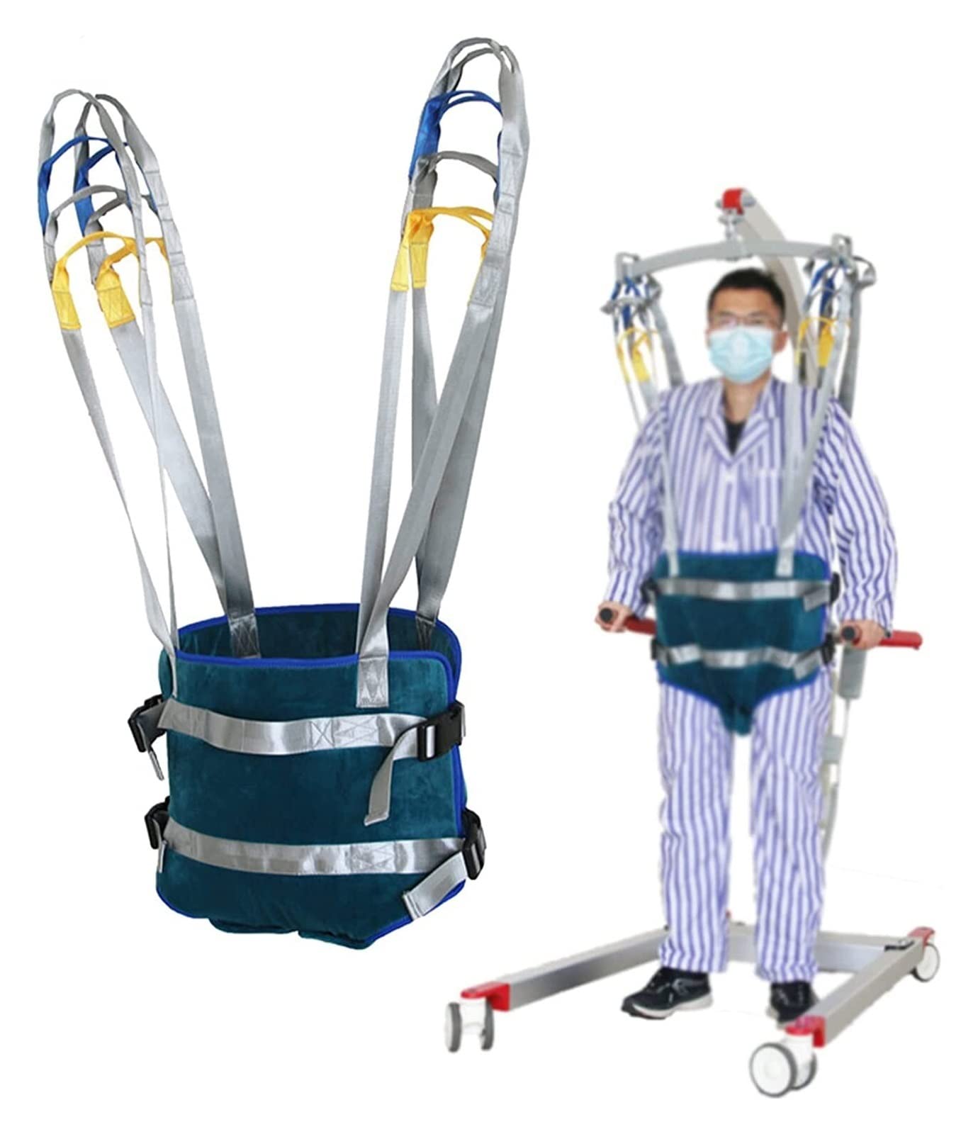 MM Imbracatura per Paranco per Sollevatore GambeMultiuso Regolabile Imbracatura Standard per Sollevatore Disabili e Anziani Modello, Medical Handicap Four Point Sling Grande capacità di Carico 380 Lib