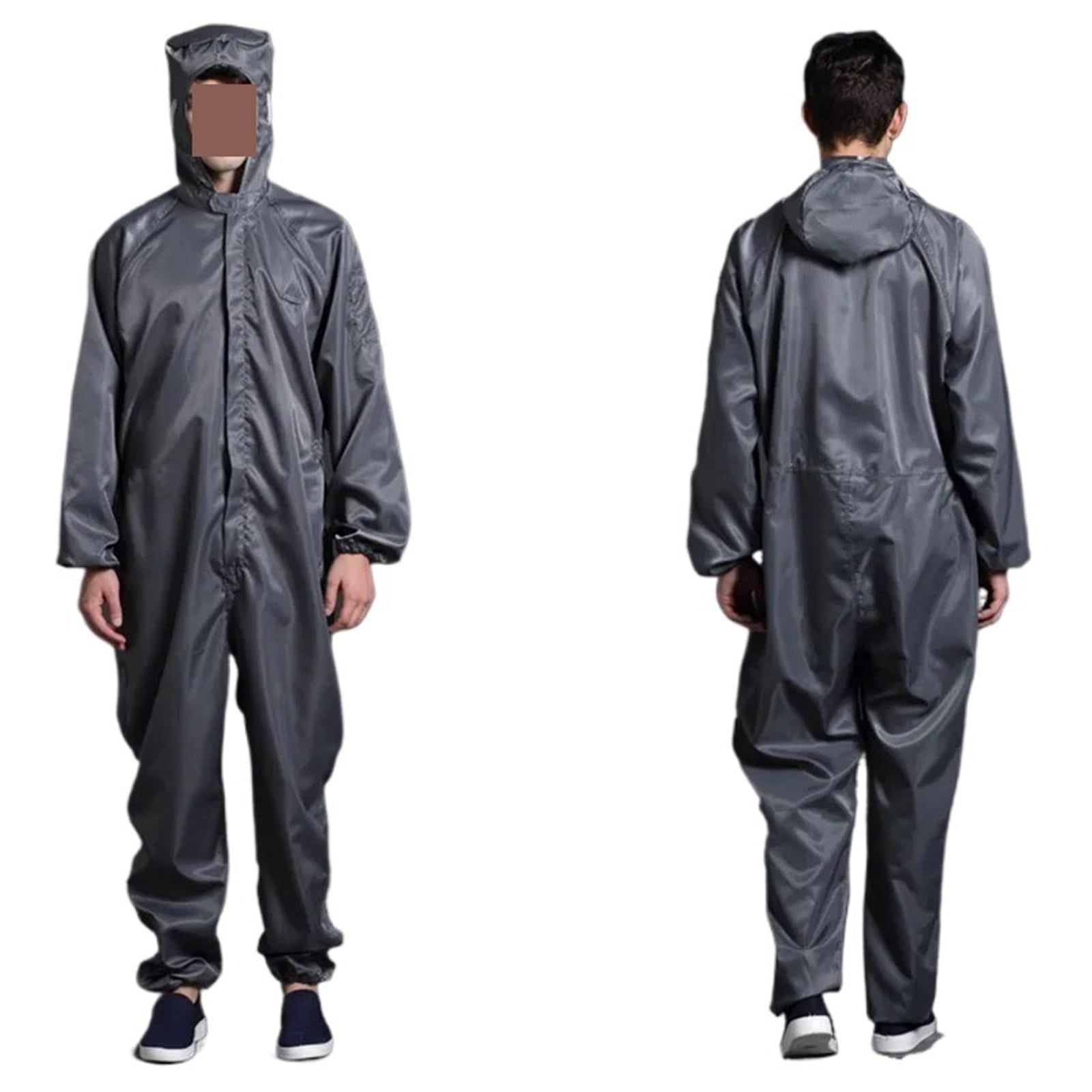 Antiestático, Monos unisex Uniforme Ropa limpia Ropa con capucha for salas blancas Ropa limpia a prueba de polvo Ropa antiestática Protección laboral(Grey,L)