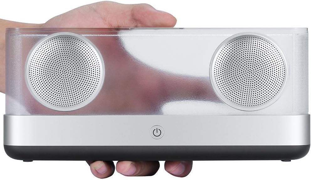 Arisen WindBox Elegant Bluetooth Speakers, Transparent 20W Portable Wireless Speaker, Super Loud Volume with Enhanced Boom Bass, HD Stereo Sound, Up to 8-Hour Playtime, Dual-Driver LED Speaker for Ind