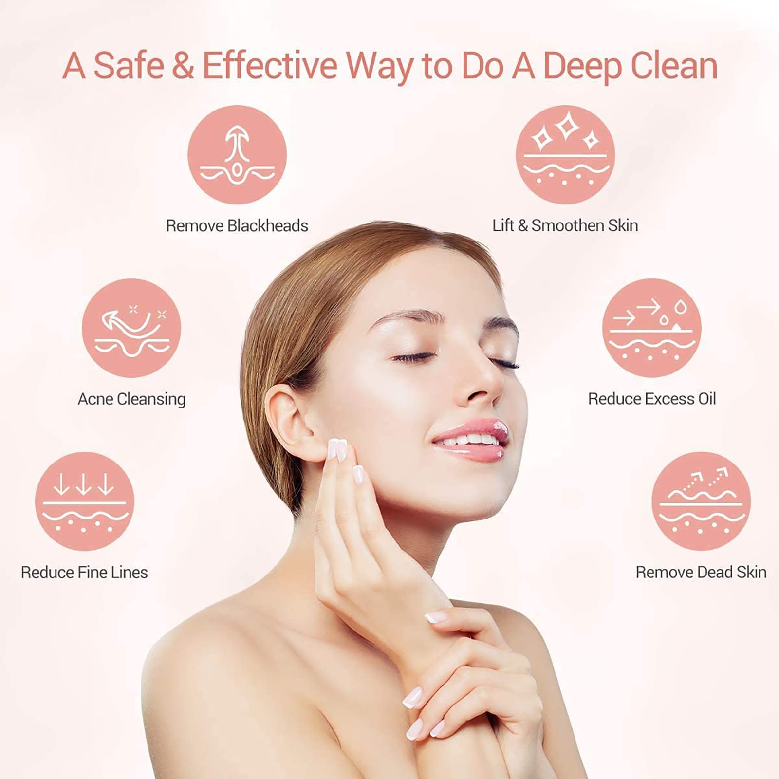 Herramienta extractora de puntos blancos para acné y comedones, extractor de espinillas de limpieza facial, limpiador de poros faciales, herramienta de succión de puntos negros, kit de extractor de