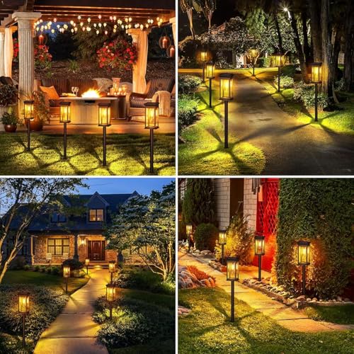Image of WIDEWINGS Solar Pathway Lights - Waterproof Outdoor Garden Lights for Yard, Lawn, Patio - Auto On /Off LED Landscape Lighting, Decorative Solar Walkway Lights (8 Pack)