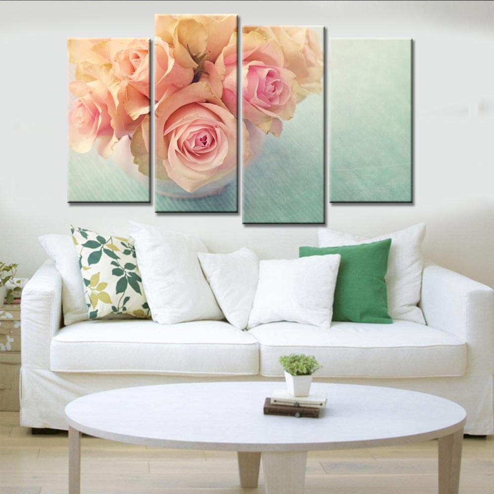 Art moderne deco elegant : peinture rose premium pour grand salon