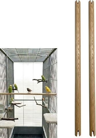 A 2-piece pack of natural wood bird perches 1 meter suitable for Birds