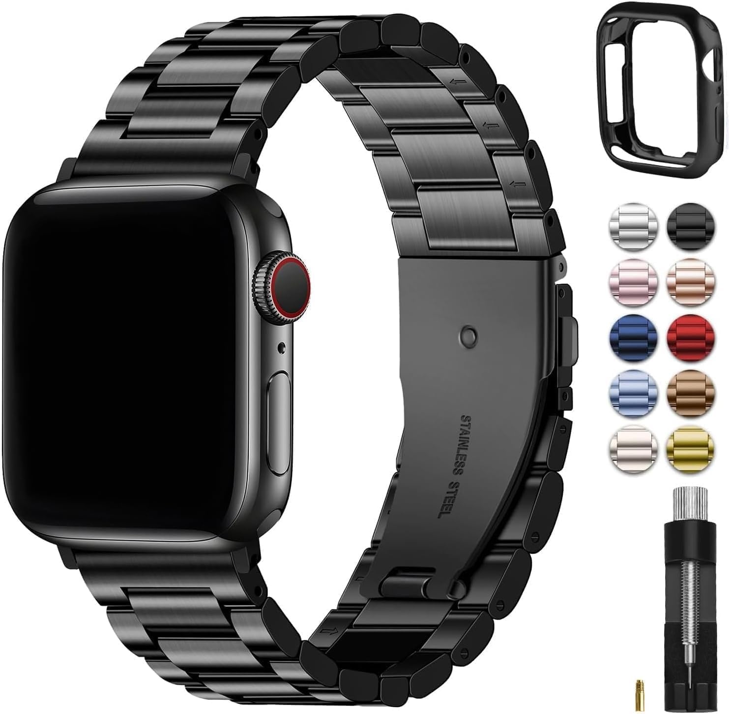 Fullmosa Armband kompatibel mit Apple Watch 38mm/40mm/41mm/42mm/44mm/45mm/49mm, Edelstahlarmband für iWatch SE 3/2/1 Ultra 3/2/1, Serie 10/9/8/7/6/5/4/3/2/1