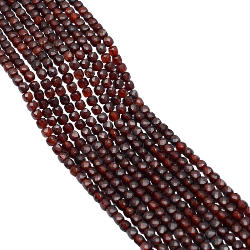 Perles cubiques en grenat rouge de 4mm pour créer vos propres colliers et bracelets