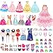 Miunana 41 Accesorios para Muñeca De 11.5 Pulgadas Y 28 - 30 Cm: 5 Vestidos + 4 Trajes De Animadora + 5 Trajes De Baño + 5 Vestidos De Novia + 6 Coronas + 6 Collares + 10 PCS Zapatos