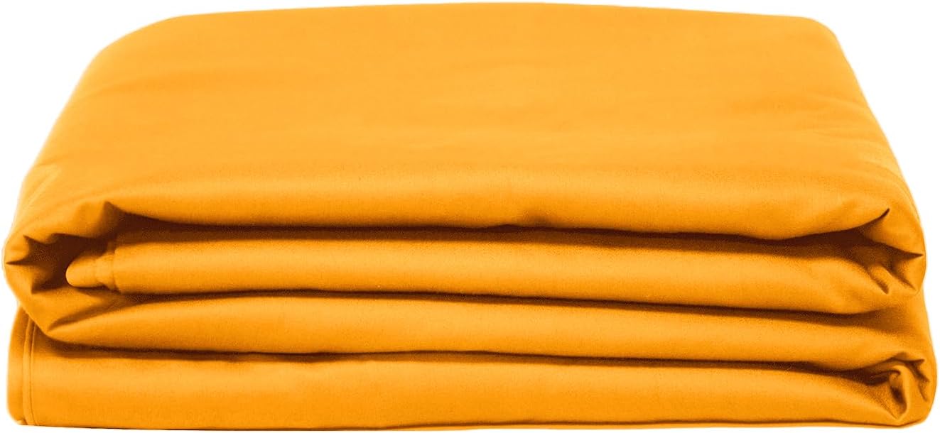 Canadian Down & Feather Co. - Duvet Cover Queen Size 300 TC Cotton Percale - 3 Sided Zipper Closures (Queen, Amber - Yellow-Orange)
