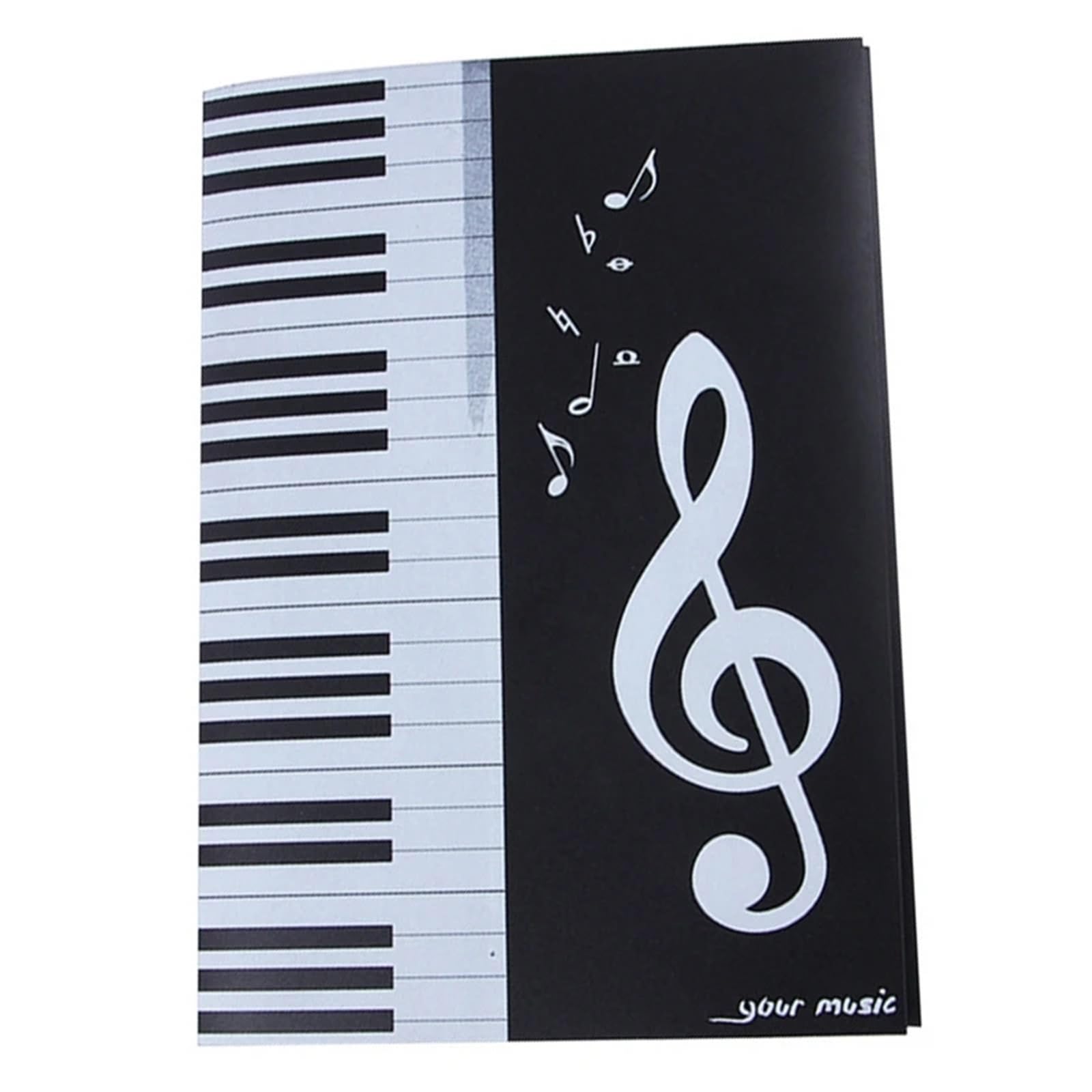 Erweitern Sie den Musikordner for Klaviernoten, 4 Seiten, Aufbewahrungshalter aus Kunststoff, A4-Format, Ordner „Chorus“, speziell for Kunststudenten Für Notenblätter(Black)