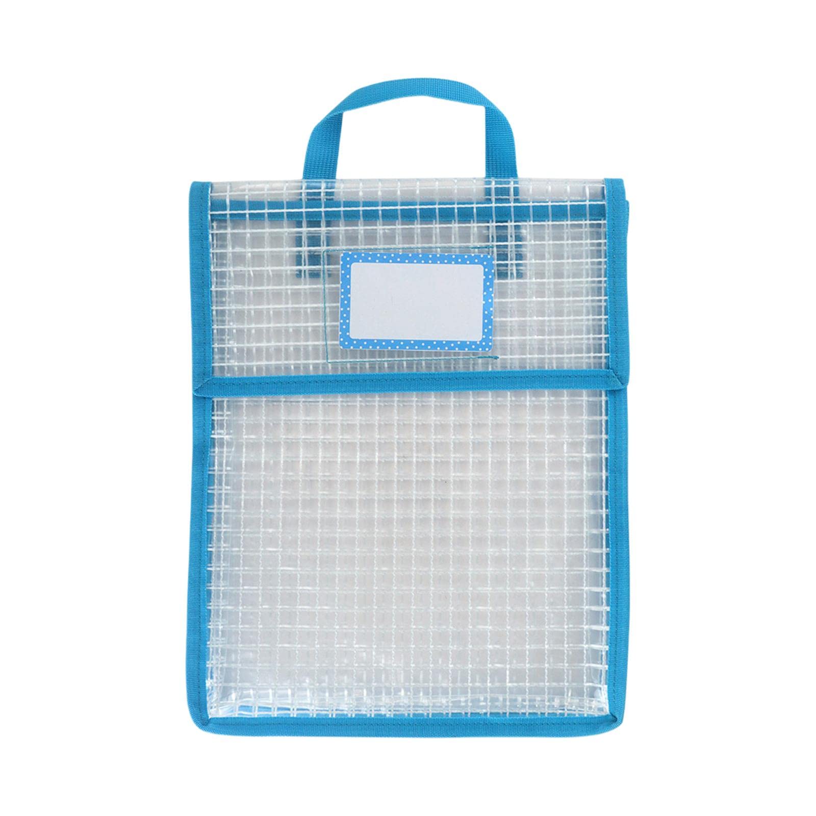 Borse per cartelle con Cerniera, Confezione da 2 Borse Porta Libri con Manico Blu(5 Set of(Blue))