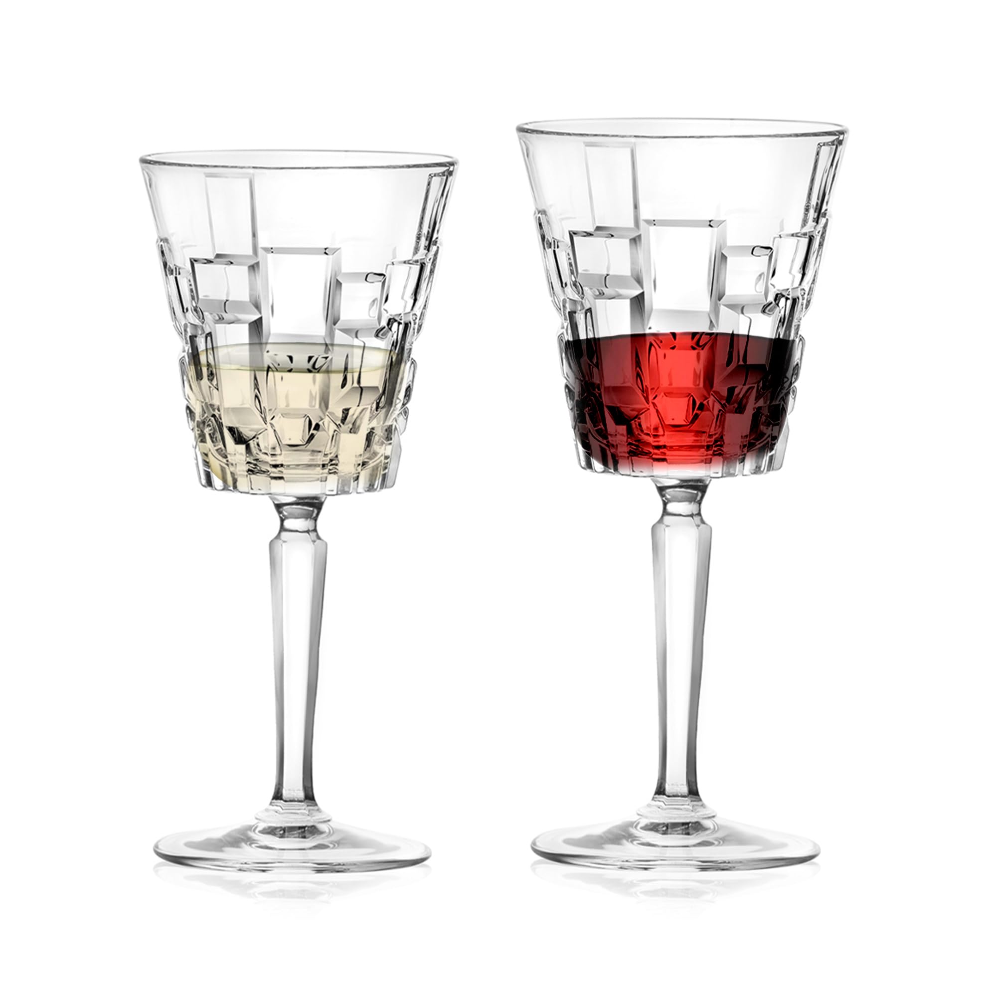 Sicignano | Set 12 Ätna Kristallgläser – 6 Weingläser CL.28 + 6 Wassergläser 20 CL.20, glänzend, robust und spülmaschinenfest, elegantes und nachhaltiges Design