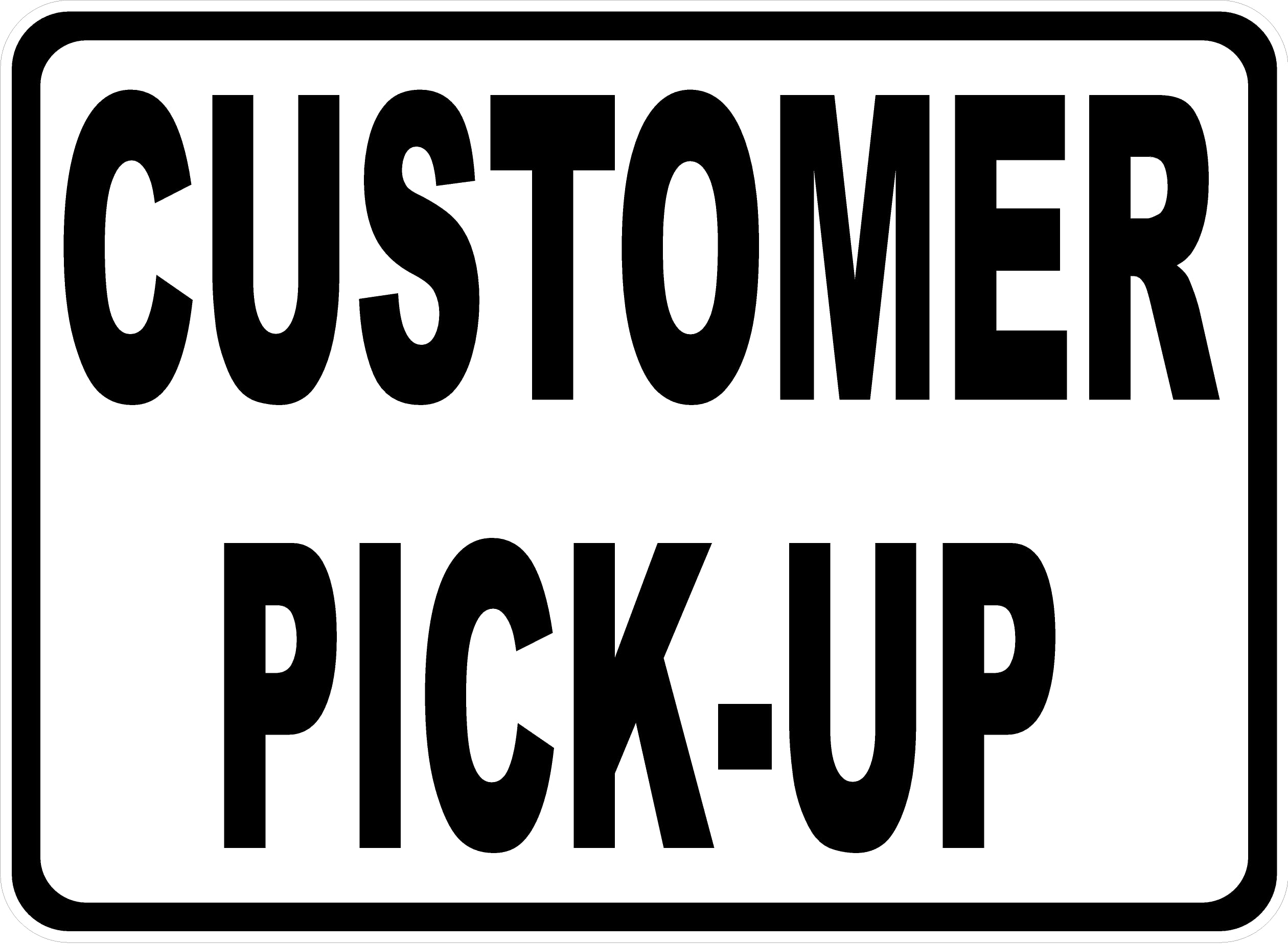 Aluminum Customer Pickup Zone Marker Sign, Pick Up Area Guidance Plaque, Indoor Outdoor Business Wall Decor, 12x8 Inches