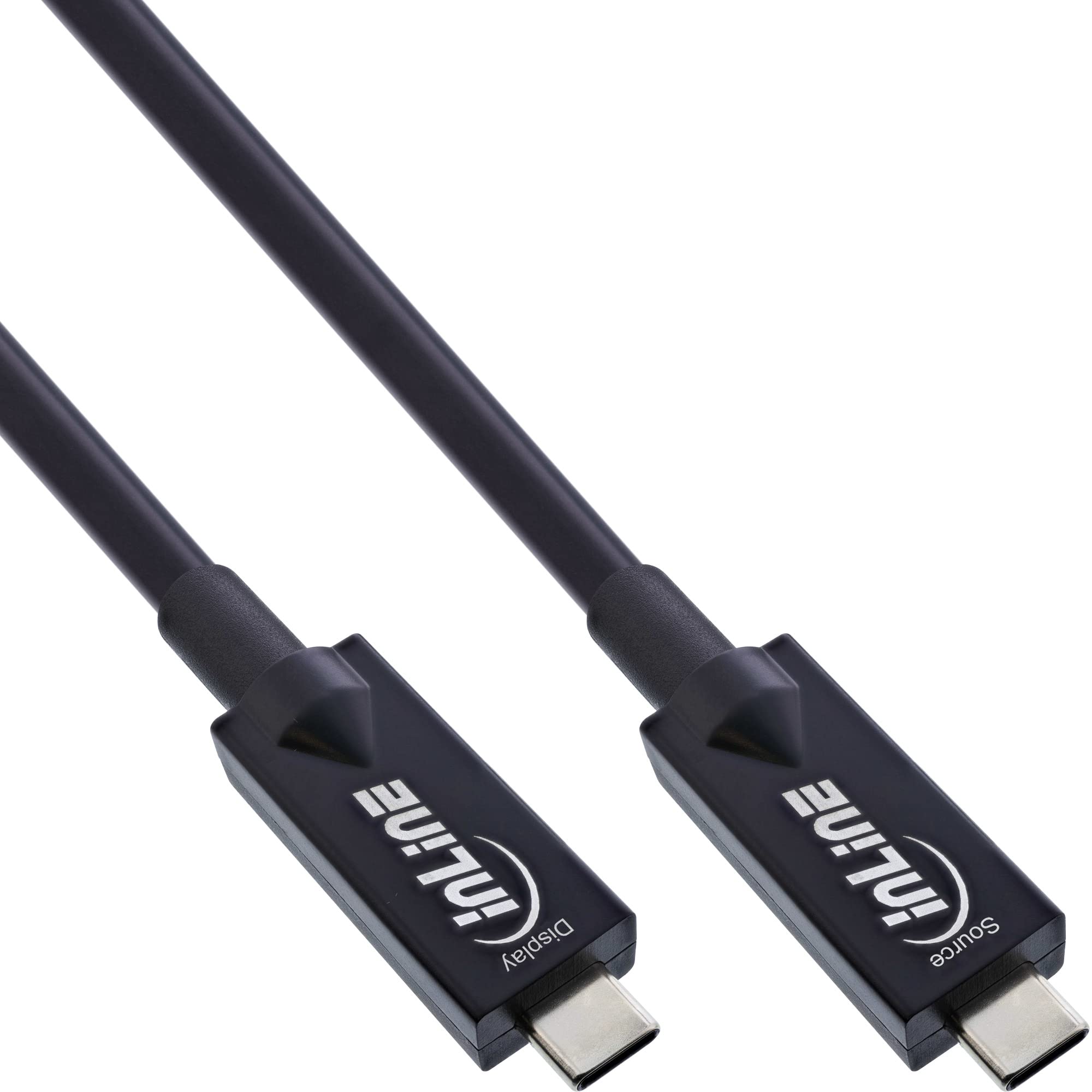 InLine USB-C AOC Kabel 10m, USB 3.2 Gen.2, 10Gb/s, DisplayPort Alt Mode, HDR, 60W, schwarz, 35799A