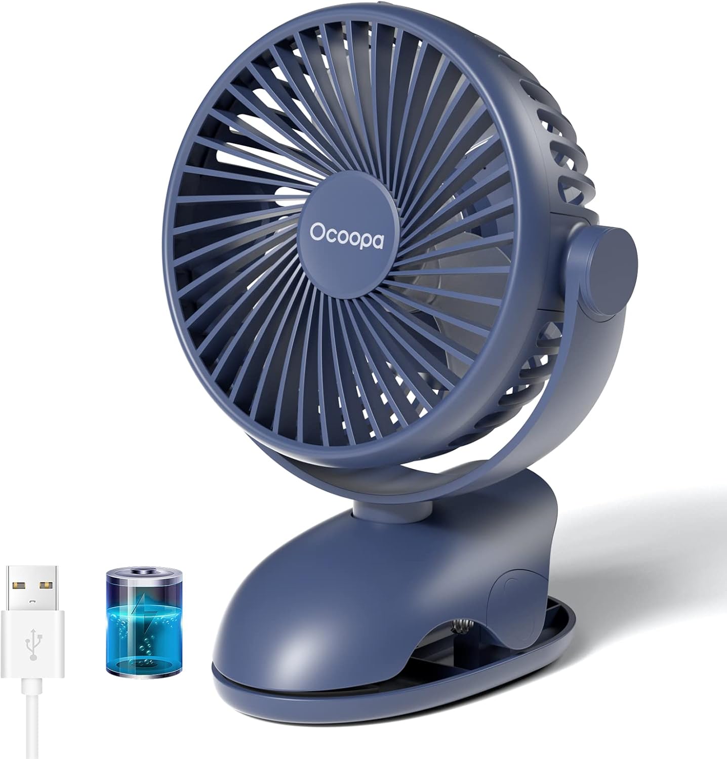 OCOOPA Desk Fan Clip On Fan for Pram, Mini Stroller Fan, 3600mAh