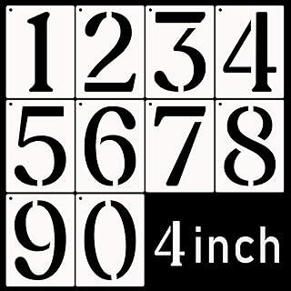 DXCYZ 4 Inch Large Number Stencils Kit 0-9 Address Number Stencil, 10PCS Reusable Plastic Painting Number Templates for Mailbox Signs, Door, Cars, Trucks