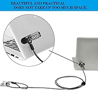 Vista 5 de Paquete de 5 placas de seguridad autoadhesivas antirrobo con ranura para cables para bloquear laptops, Mac Book, tabletas, iPad u otra computadora