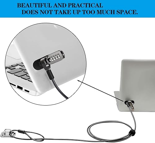 Miniatura 5 de Paquete de 5 placas de seguridad autoadhesivas antirrobo con ranura para cables para bloquear laptops, Mac Book, tabletas, iPad u otra computadora