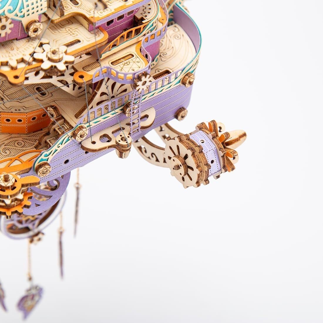 Maqueta 3D de Madera para Armar Dirigible Steampunk Rompecabezas Manualidad Creativa Nave Voladora con Atrapasueños Decoración Hogar Regalo Mujeres Hombres(Purple)