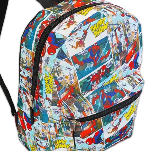 Marvel Spiderman Backpack with Lunch Box Set - Bundle with 16” Spider-Man Backpack & Lunch Bag, Stickers, More | Spiderman School Bag for Kids, Boys4