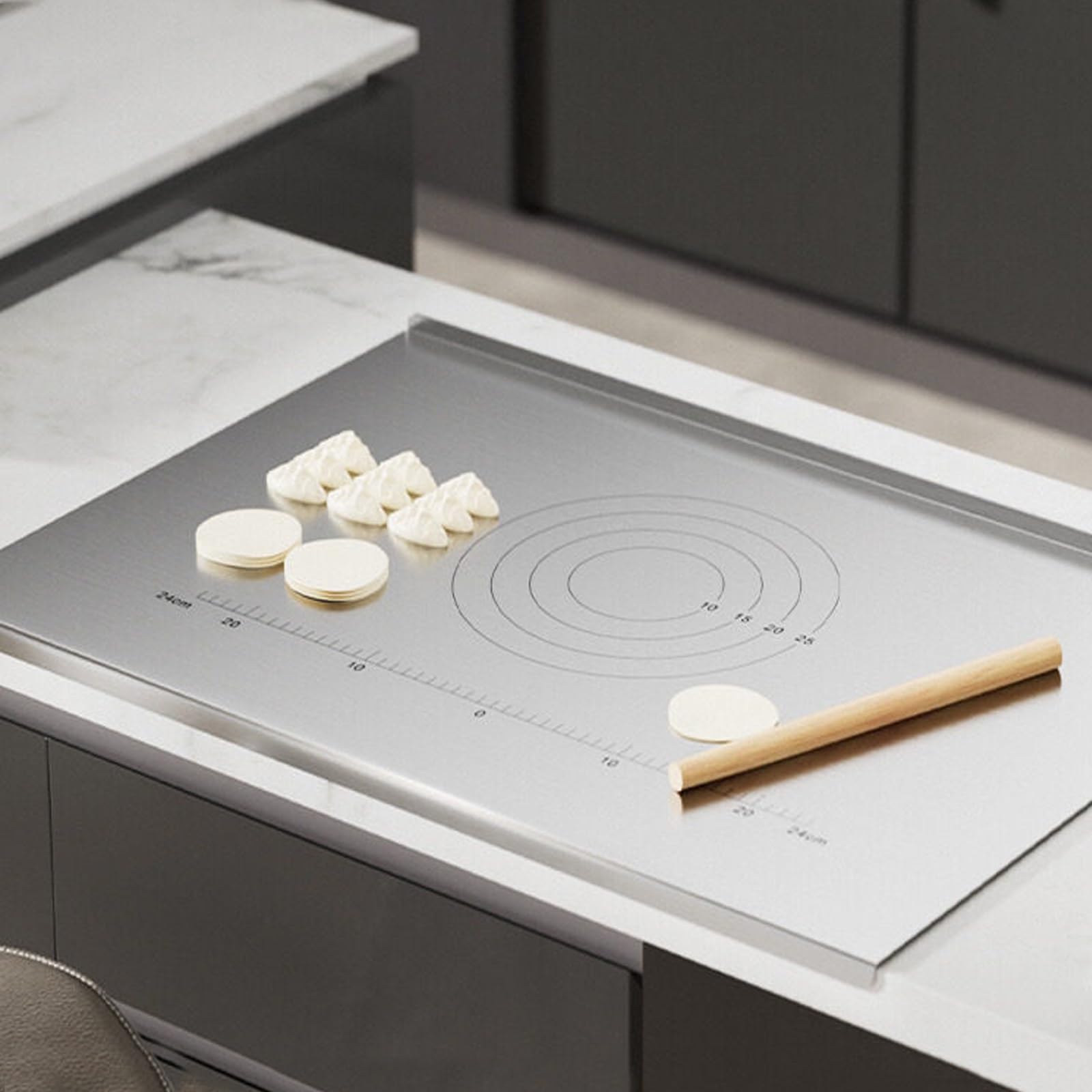 Planche à pétrir inox idéale pour faire le pain et la pizza chez soi