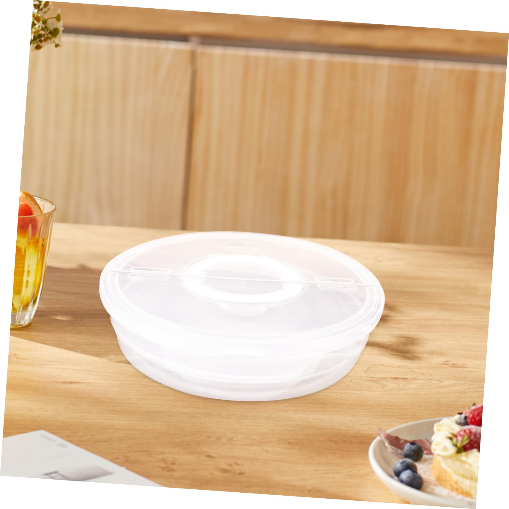 Cabilock Set de 2 Contenedores de Alimentos con Tapa y Asa, Plástico Transparente Apilable, Herméticos para Almacenar y Transportar Pasteles y Cheesecakes en Picnic
