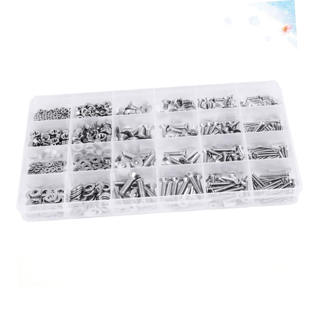 880pcs Metal Screws Bolts Kit Organizing Case Resistant Assorted Fasteners for Home Automotive and Workshop Use for Electronics Machinery and Model Assembly