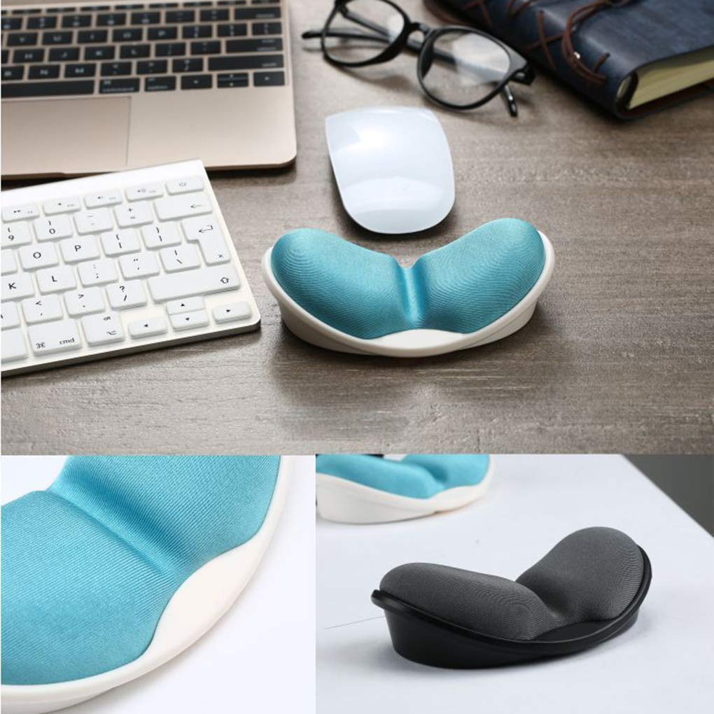 3 set PC Computer 3D poggiapolsi in gel di silice cuscino per mano in memory foam tappetino per mouse antiscivolo per computer portatile desktop tappetino per mouse nero