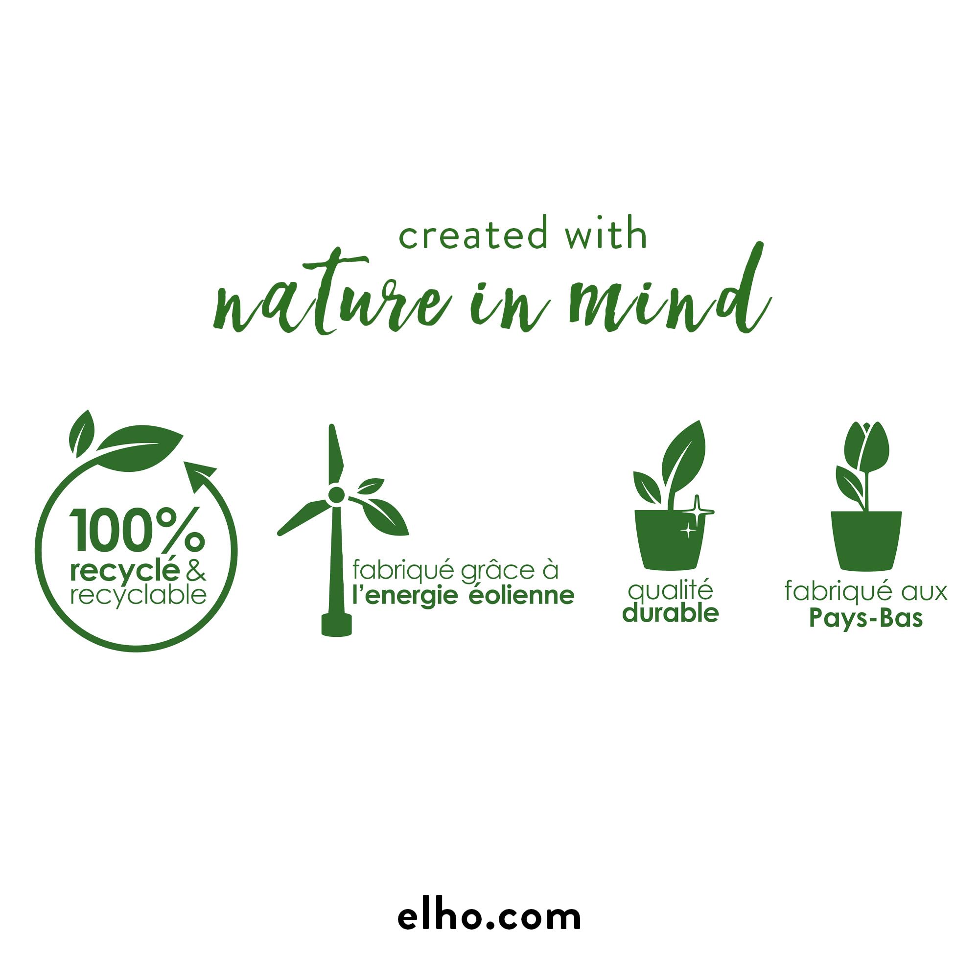 Elho Vivo Next Square 30cm Jardinière - Living Noir | L 29.5 x W 29.5 x H 29.5 cm | Convient pour une Utilisation Intérieure et Extérieure | Plastique 100% recyclé