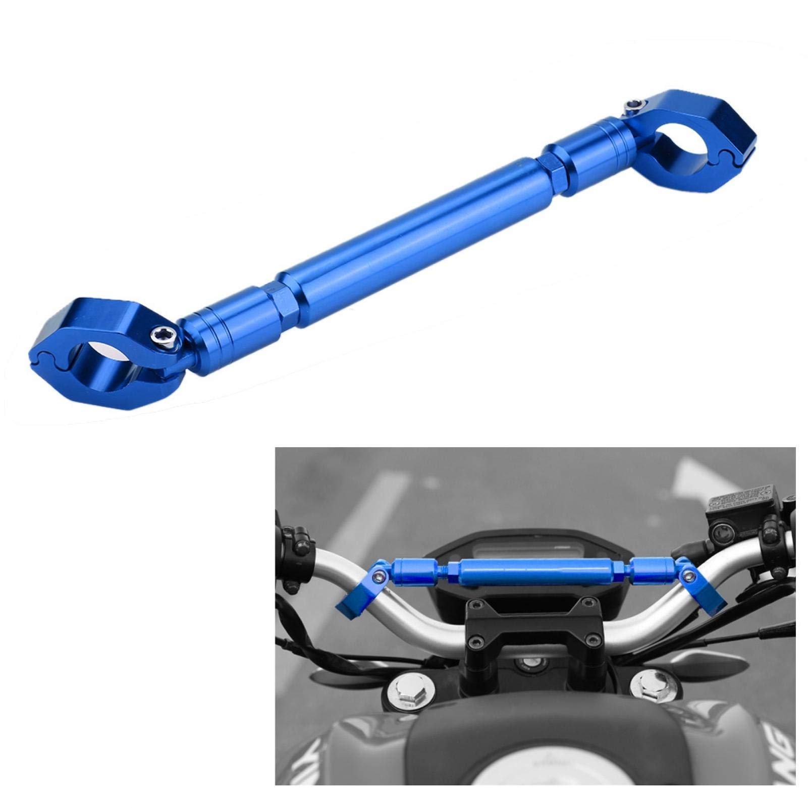 Barra de Equilibrio Universal para Motocicleta, Aleación de Aluminio, Manillar Transversal, Accesorio para Manillar de 22 Mm, Negro/Azul