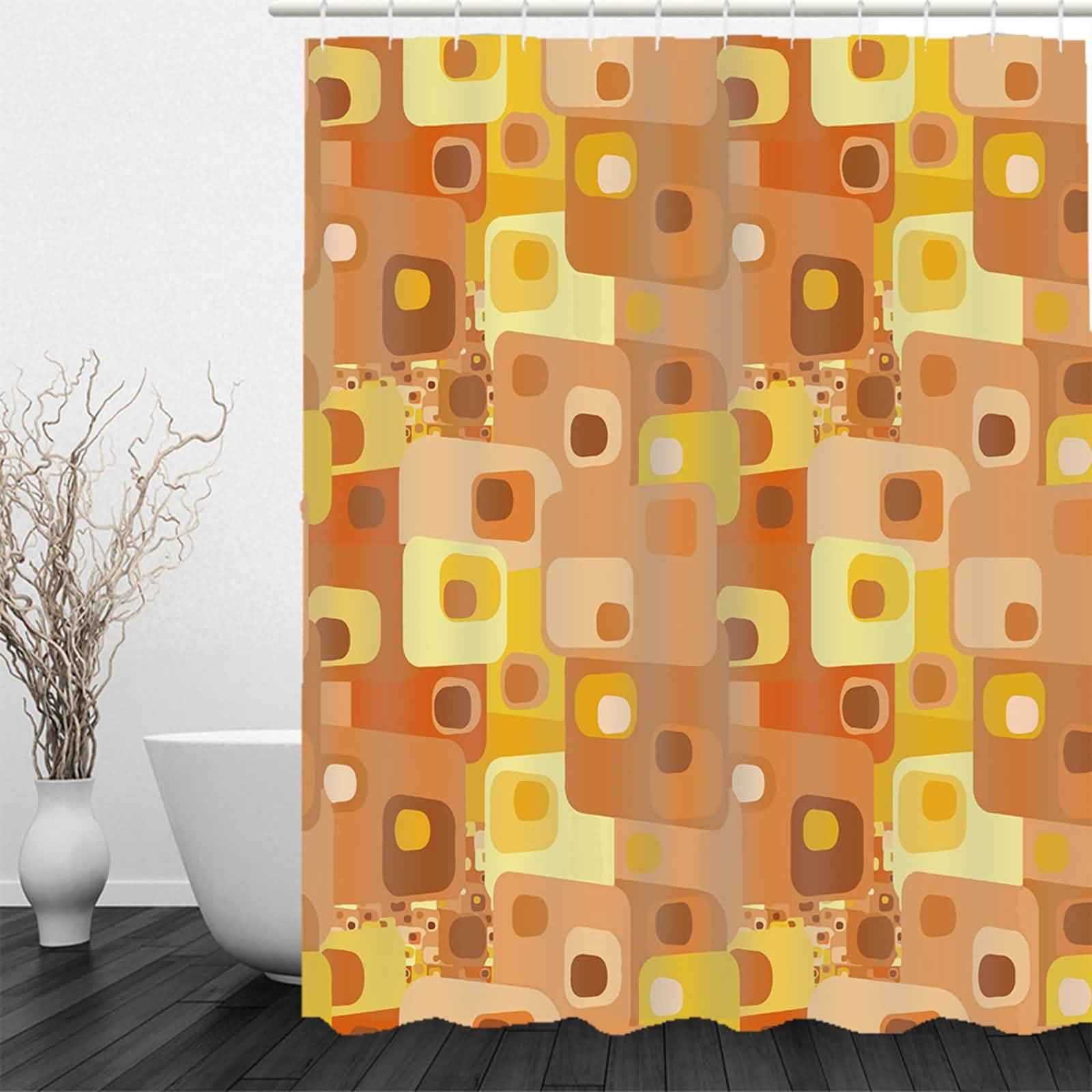 Tenda Doccia Doppia Bagno Finestra Lunga Piazza Fantasia Per Singola Piccola Tessuto Di Lusso Testurizzato, Orlo Inferiore Appesantito 220x180cm