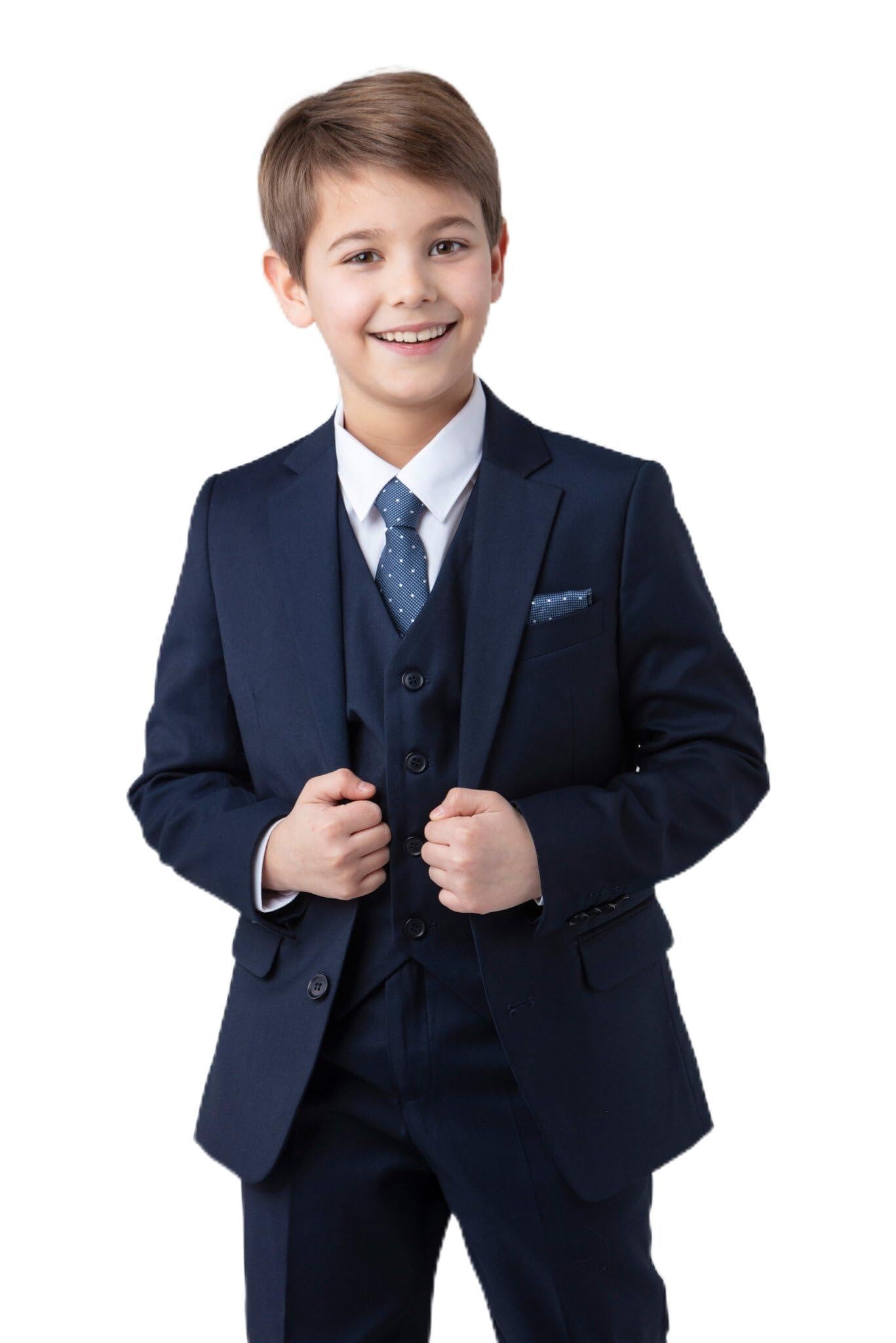 Festlicher Jungen Anzug Kommunionanzug Kinderanzug Set 6-teilig blau