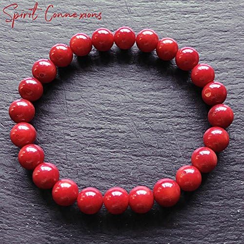 AAA++ Rare Quality Red Coral Bracelet Stretch Fit 8mm Beads Code- WAR109363