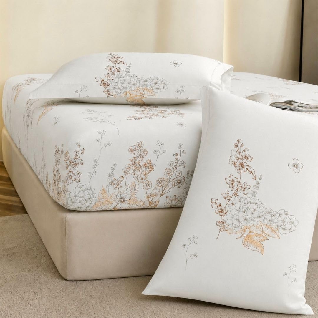 Jaipur Weaves Queen Cotton Bedsheet - Floral Design -22