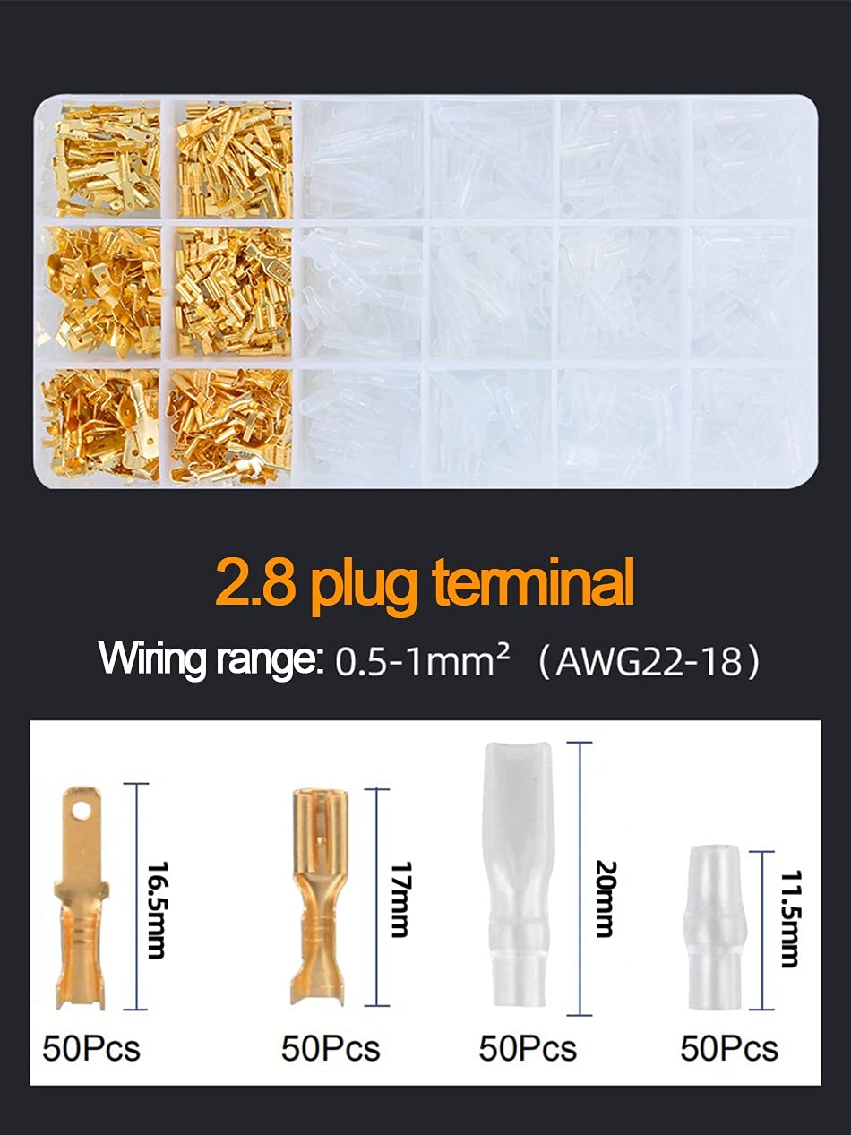 Zaciskarka Superseal narzędzie 600 szt. 2,8/4,8/6,3 wtyczka zacisk szczypce narzędzie drut 0,5-1,5 mm2 AWG 20-15 zestaw zacisków kablowych 1 (kolor: Zestaw zacisków zaciskowych)