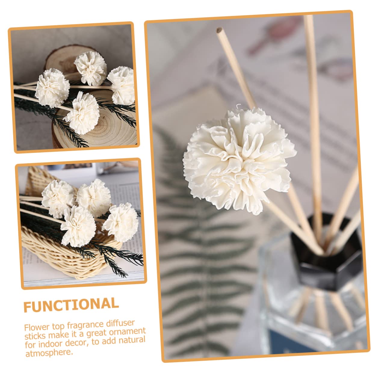 5 Set Rattan Per Aromaterapia Fiore Camera Bagno Profumo Piccolo Bastoni Bastoncino Diffusore Di Fragranze Floreali Bastoncini Di Fiori Diffusori 6 Pezzi * 5
