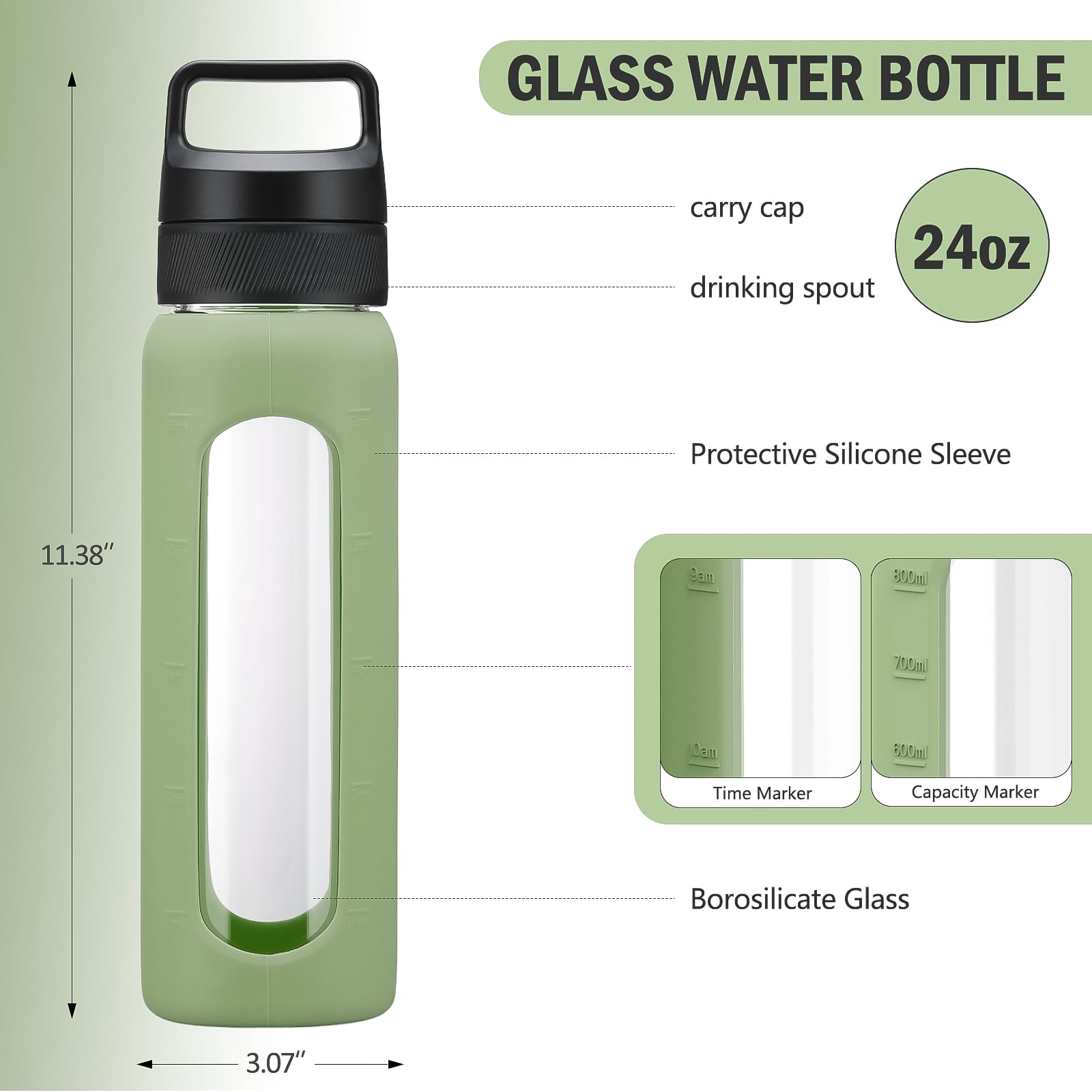 Amazon｜Kodrine 24オンスウォーターボトル チャグキャップ付き 再利用